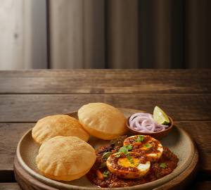 Puri(5Piece) And Egg Kosha