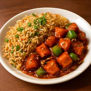 Fried Rice With Chilli Paneer