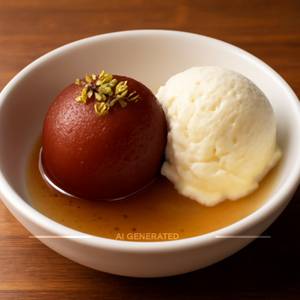 Gulab Jamun With Ice Cream