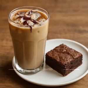 Cold coffee with brownie