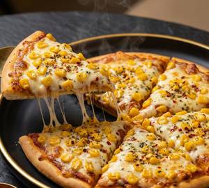 Golden corn pizza