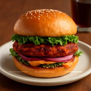 Tandoori chicken burger