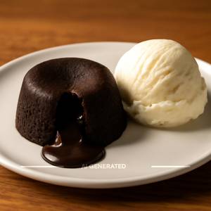 Choco Lava Cake With Vanilla Ice Cream