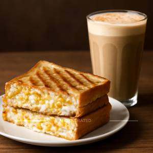 Cheese Chutney Sandwich With Cold Coffee