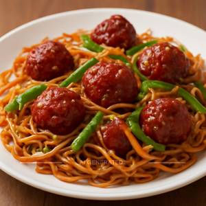 Garlic manchurian noodles