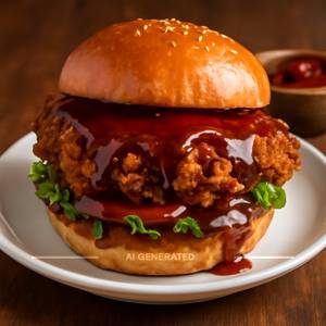 B.b.q Fried Chicken Burger