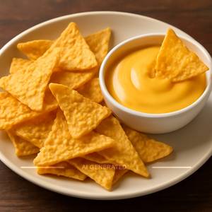 Nachos Chips With Cheese Dip
