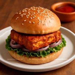 Paneer spicy burger
