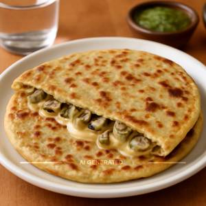 Mushroom cheese paratha