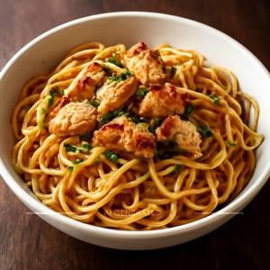 Bun Garlic Chicken Noodles