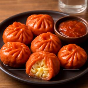 Cheese corn schezwan momos