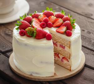 Eggless strawberry cake[500 grams]