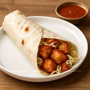 Schezwan paneer shawarma