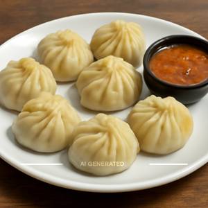 Veg steamed momos [8 pieces]