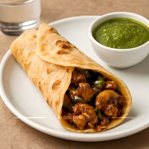 Mushroom Tikka Kathi Roll