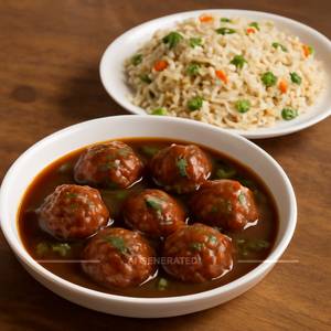 Veg Manchurian With Fried Rice