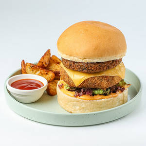 American Cheese Lamb Burger