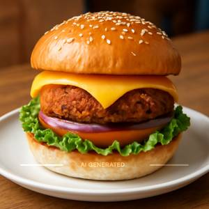 Veg Cheese Aloo Tikki Burger