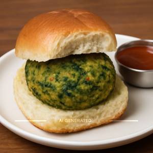 Makai palak vada pav [1 piece]