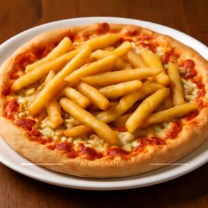 French fries pizza