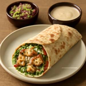 Tahini paneer shawarma
