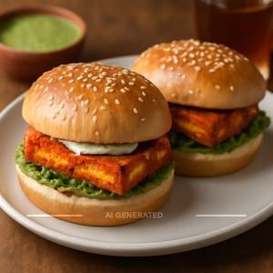 Paneer Tikka Burgers