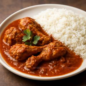 Chicken Curry With Steamed Rice
