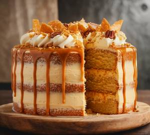 Eggless butterscotch cake