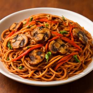 Chilly Mushroom Hakka Noodles