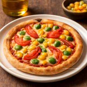Tomato corn capsicum pizza