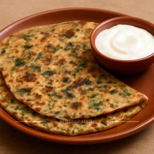 Methi Paratha with Curd
