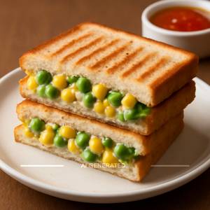 Corn And Peas Sandwich
