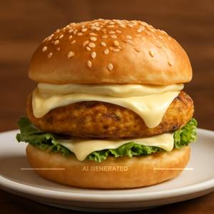 Veg Aloo Tikki Burger with Cheese