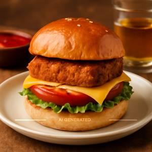 Paneer Tikki Cheese Burger