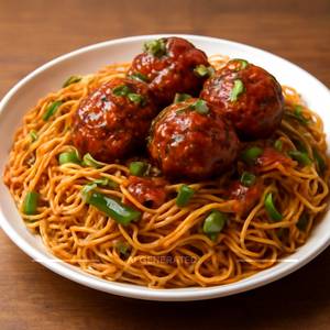 Veg manchurian noodles