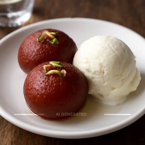 Gulab Jamun With Ice Cream