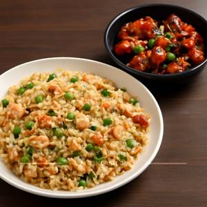 Chicken Fried Rice + Chilli Chicken