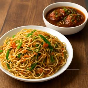 Veg Noodles + Veg Manchurian