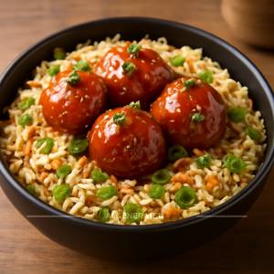 Veg Manchurian - Fried Rice Bowl