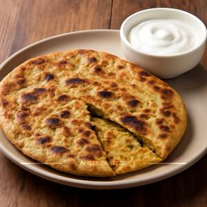 Aloo Paratha With Curd