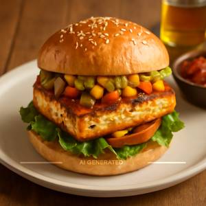 Mexican paneer burger