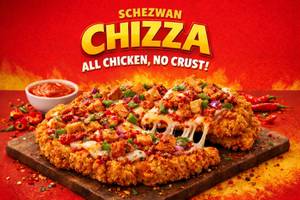 Schezwan chicken cheeza