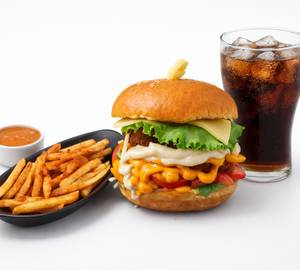 CHICKEN BURGER CLASSIC FRIES WITH COKE