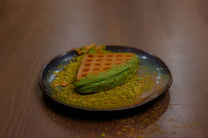 Pistachio Kunafa Waffle