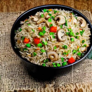 Mushroom Onion Fried Rice