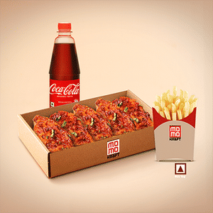 Chicken Hot Garlic Pan Fried Momo & Fries Meal