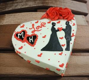 Love Couple Customize Anniversary Butterscotch Cake