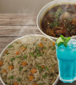 Fried Rice + Manchurian+ Ocean Breeze
