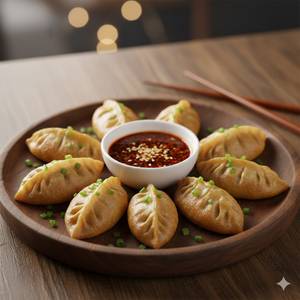 Veg Pan Fried Momos (8pc)