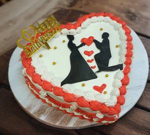 Proposal Love Anniversary Custom Chocolate Heart Shape Cake